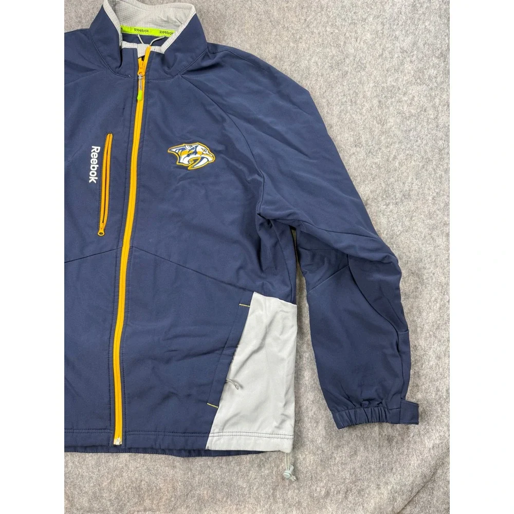 Reebok Nashville Predators NHL Center Ice Jacket Mens Large Navy Blue Full Zip
